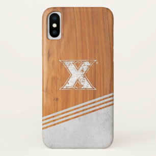 Xavier University Wood Cement Logo Stripe iPhone X Case