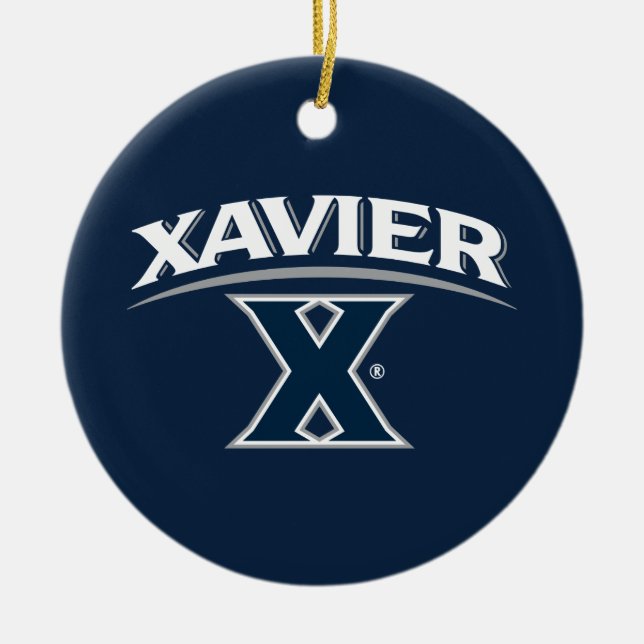 Xavier University X Ceramic Ornament (Front)