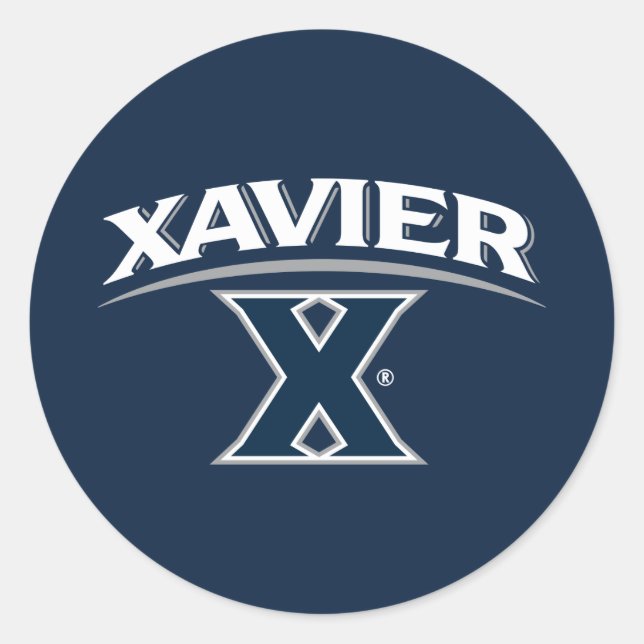 Xavier University X Classic Round Sticker (Front)