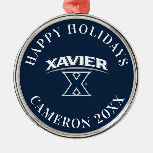 Xavier University X Metal Ornament (Front)