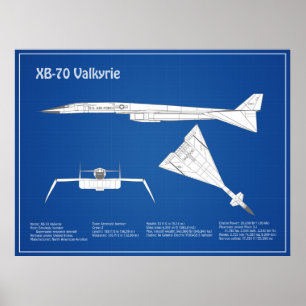 XB-70 Valkyrie - Airplane Blueprint Plans ABD Poster