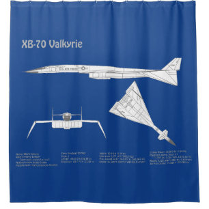 XB-70 Valkyrie - Airplane Blueprint Plans ABD Shower Curtain