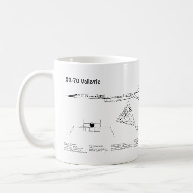 XB-70 Valkyrie - Airplane Blueprint Plans BD Coffee Mug (Left)