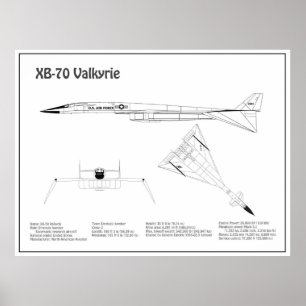 XB-70 Valkyrie - Airplane Blueprint Plans BD Poster