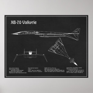 XB-70 Valkyrie - Airplane Blueprint Plans PD Poster