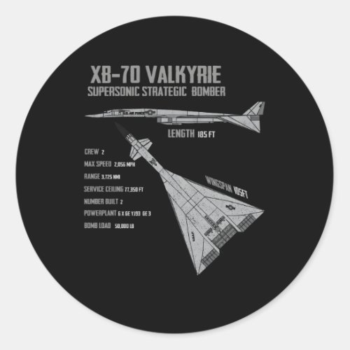 Xb_70 Valkyrie Classic Round Sticker
