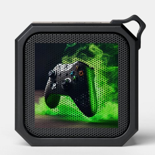 xbox logo with neon green smoke bluetooth speaker