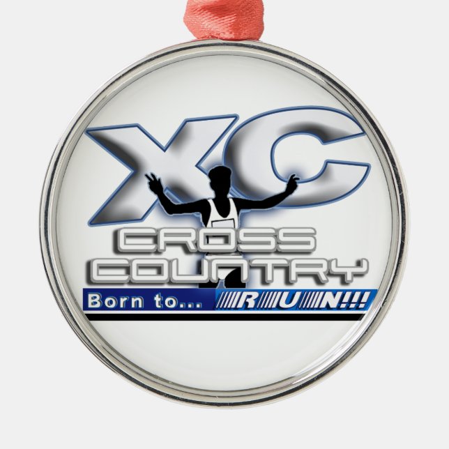 XC BORN TO RUN CROSS COUNTRY LOGO METAL ORNAMENT (Front)