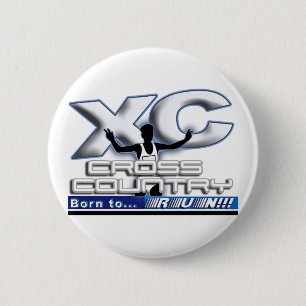 XC - CROSS COUNTRY - BORN TO RUN! PINBACK BUTTON