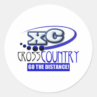 XC CROSS COUNTRY GO THE DISTANCE! CLASSIC ROUND STICKER