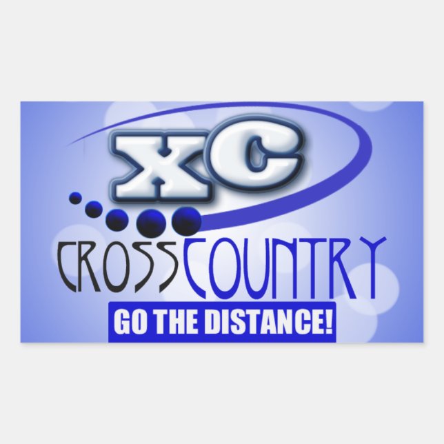 XC CROSS COUNTRY GO THE DISTANCE RECTANGULAR STICKER (Front)