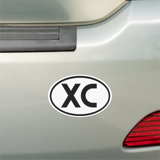 XC Cross Country Oval Car Magnet (In Situ)