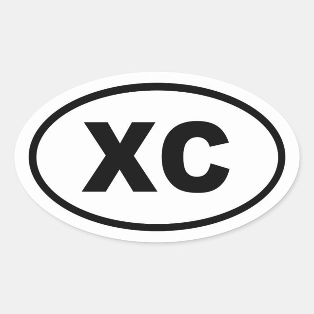 XC Cross Country Oval Sticker (Front)