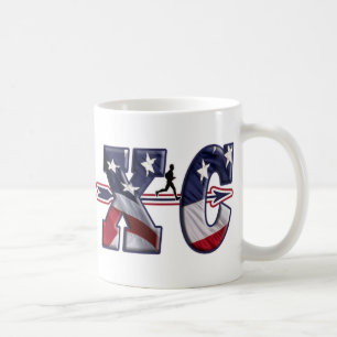XC CROSS COUNTRY PATRIOTIC USA FLAG COFFEE MUG