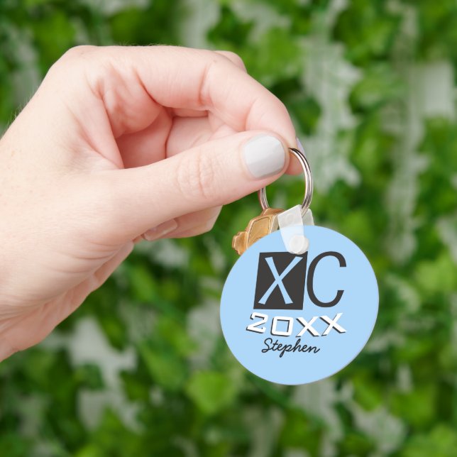 XC Cross Country Running Personalized Keychain (Hand)