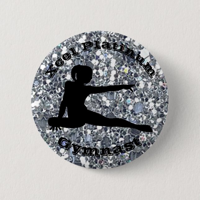 Xcel Platinum Gymnast - Girls Gymnastics Button (Front)