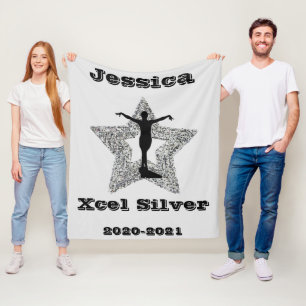 Xcel Silver Gymnastics Star Fleece Blanket