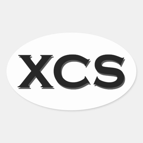 XCS cross country skiing Logo Oval Sticker