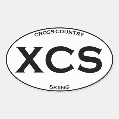 XCS _ Cross Country Skiing Oval Sticker