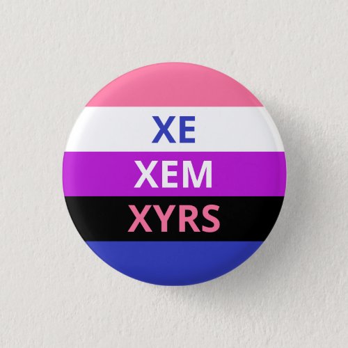 XeXem Pronouns Genderfluid Flag Badge Button