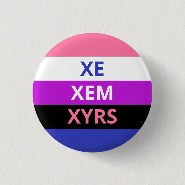 Xe/Xem Pronouns Genderfluid Flag Badge Button Zazzle