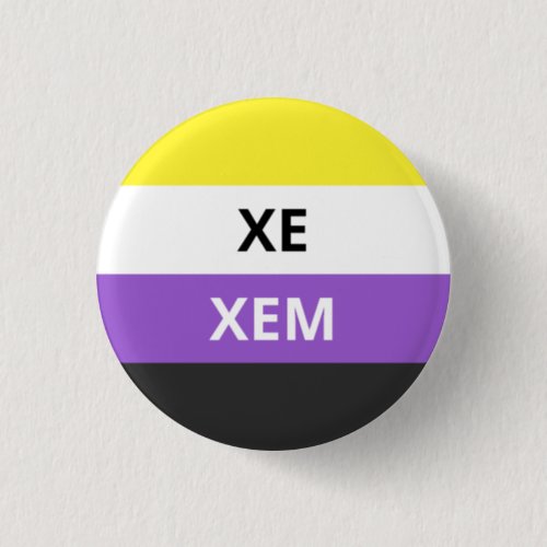 XeXem Pronouns Non_Binary Flag Badge Button