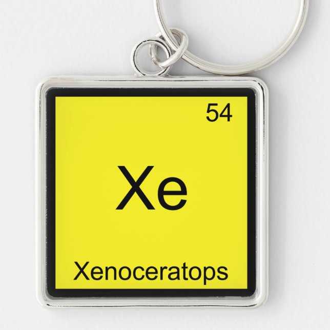 Xe - Xenoceratops Funny Chemistry Element Symbol Keychain (Front)