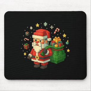 Xel Santa Claus With Retro Gamer Christmas Mouse Pad