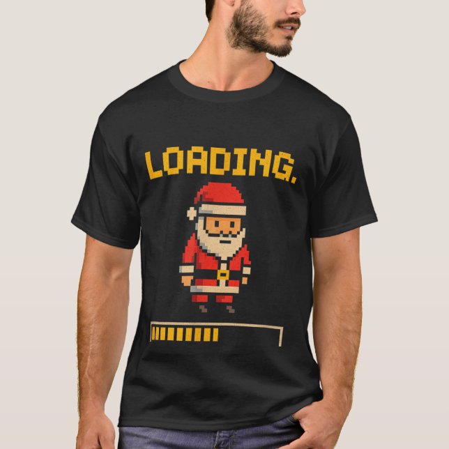 Xel Santa Loading Retro Christmas Gamer Shirt  (Front)