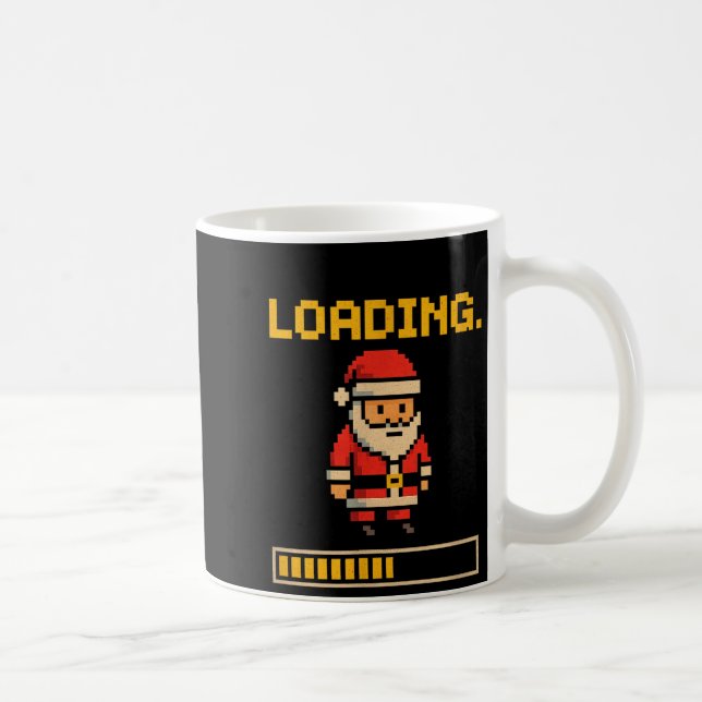 Xel Santa Loading Retro Christmas Gamer Shirt  Coffee Mug (Right)
