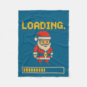 Xel Santa Loading Retro Christmas Gamer Shirt  Fleece Blanket