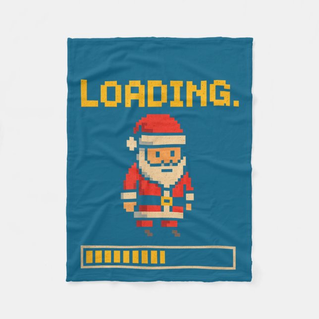 Xel Santa Loading Retro Christmas Gamer Shirt  Fleece Blanket (Front)