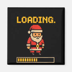 Xel Santa Loading Retro Christmas Gamer Shirt Magnet