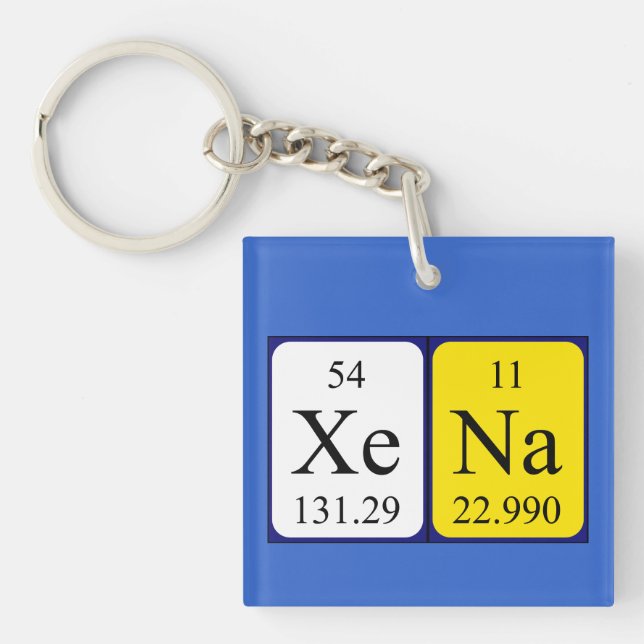 Xena periodic table name keyring (Front)