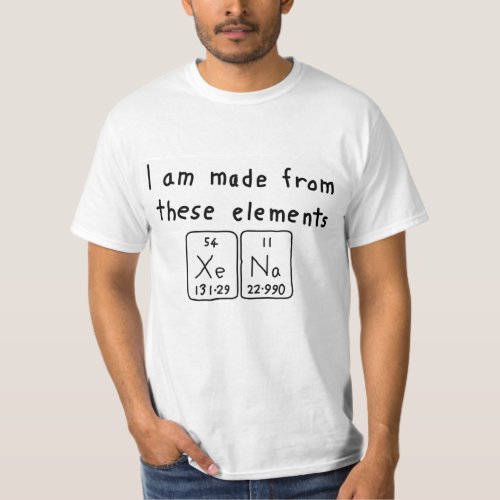 Xena periodic table name shirt