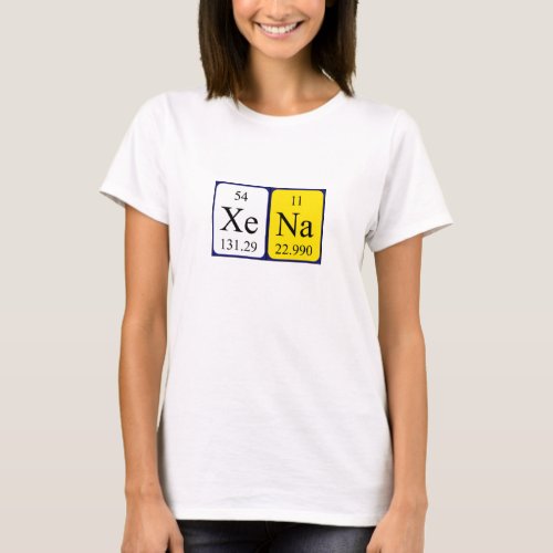 Xena periodic table name shirt