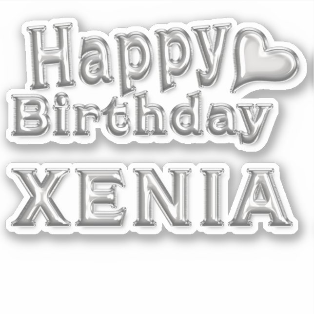 Xenia Happy Birthday silver stickers Sticker (Front)