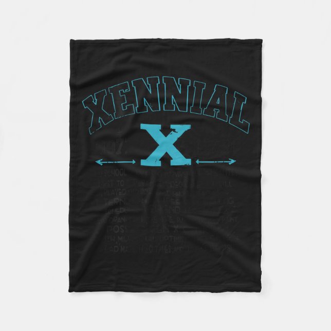 Xennial Generation X 1970s 1980s Millennial Gen X  Fleece Blanket (Front)