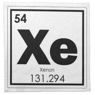 Xenon chemical element symbol chemistry formula ge napkin