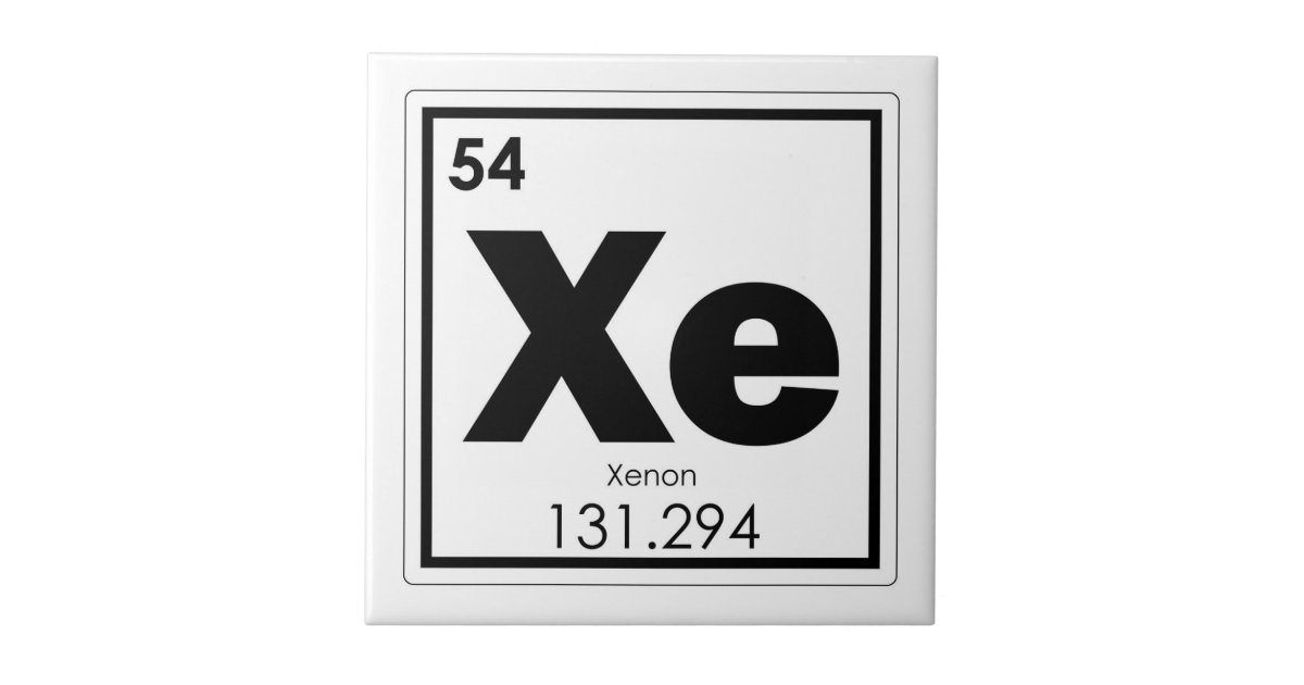 Xenon chemical element symbol chemistry formula ge tile | Zazzle.com