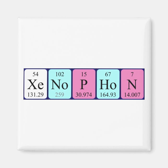 Xenophon periodic table name magnet (Front)