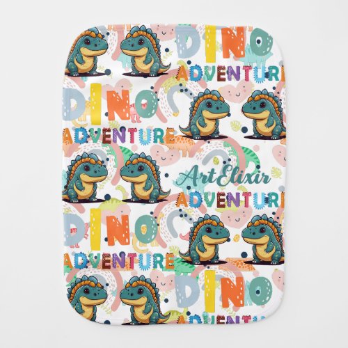 Xenotarsosaurus dinosaur Adventure  Baby Burp Cloth