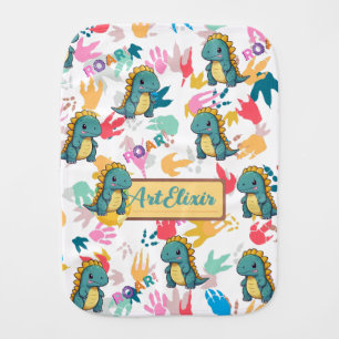 Xenotarsosaurus Dinosaur Baby Kawaii Burp Cloth