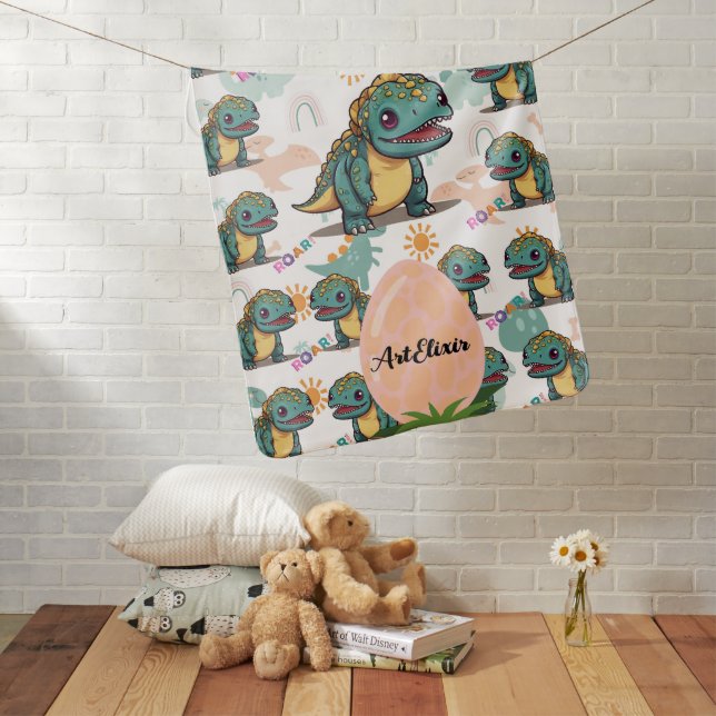 Xenotarsosaurus dinosaur Cute Kawaii  Baby Blanket (In Situ)