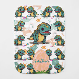 Xenotarsosaurus dinosaur Cute Kawaii Baby Burp Cloth