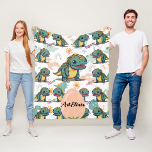 Xenotarsosaurus dinosaur Cute Kawaii  Fleece Blanket