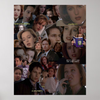XFiles Mulder and Scully Collage Poster