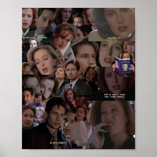 XFiles  Mulder and Scully Collage Poster