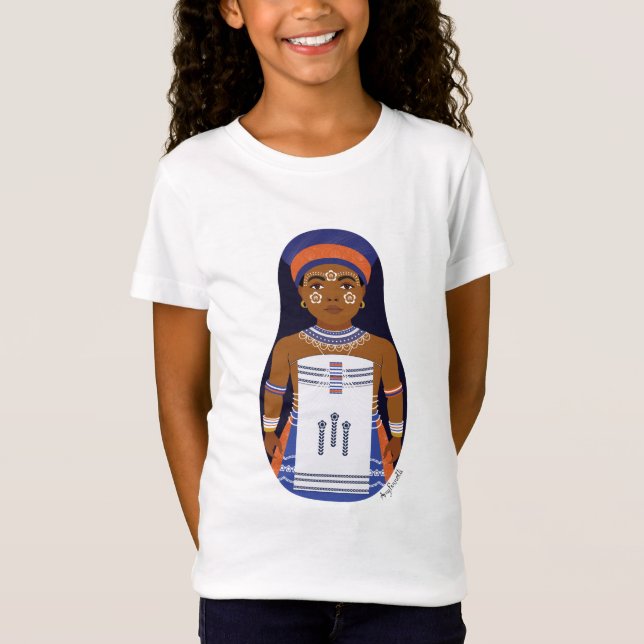Xhosa, South African Matryoshka Girls' T-Shirt (Front)
