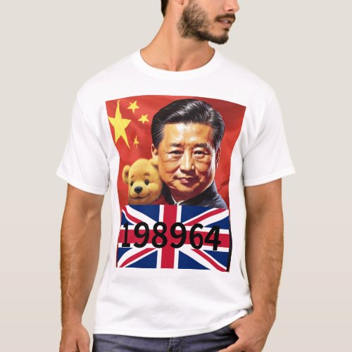 XI JINPING  WINNIE POOH CHINA CCP 198964 UK FLAG T_Shirt